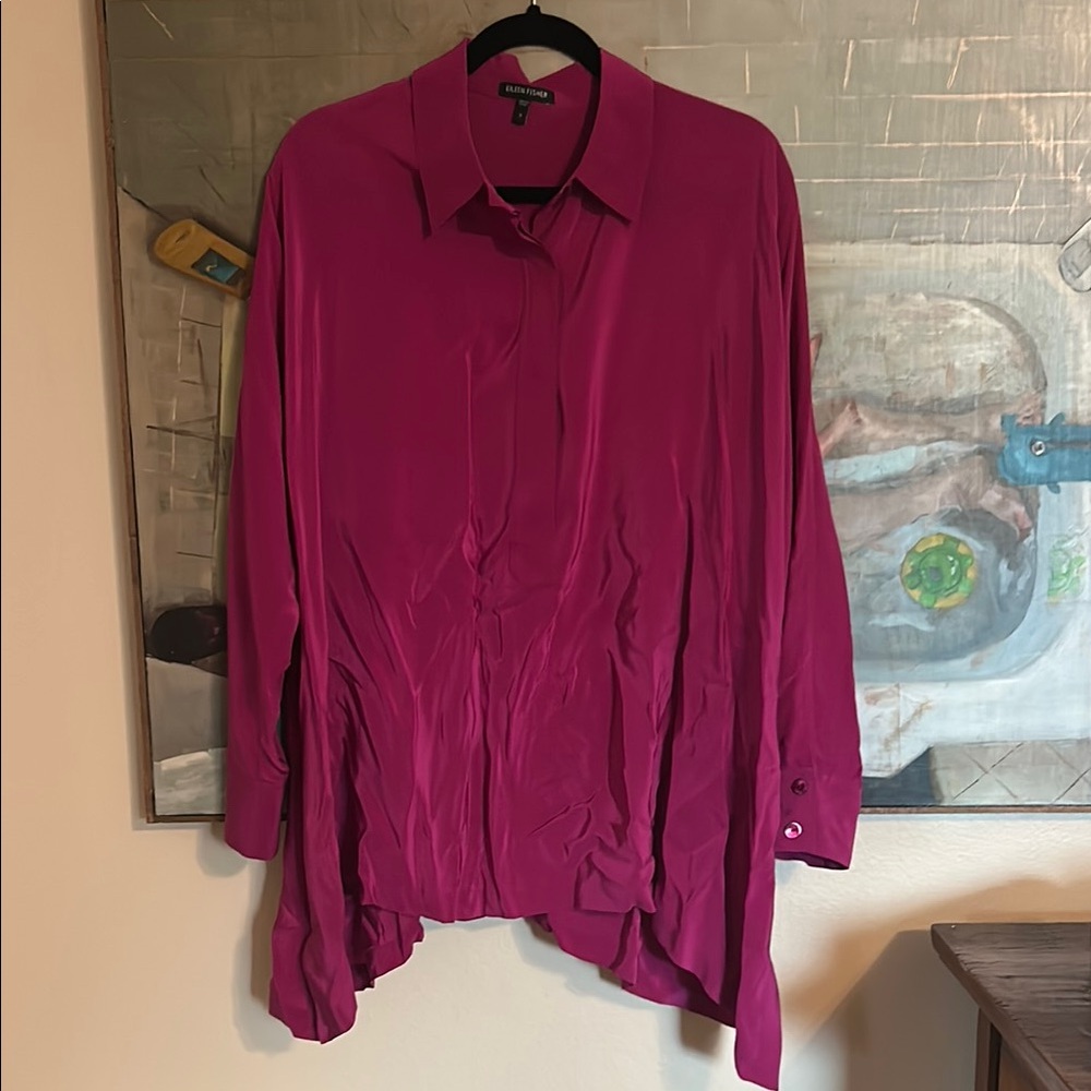 Eileen Fisher Magenta silk Blouse